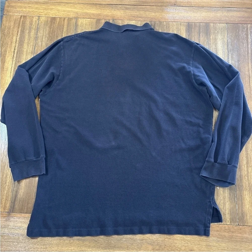 Polo Ralph Lauren Shirt Mens Sz 2XL Navy Blue Long Sleeve Polo Color Pony